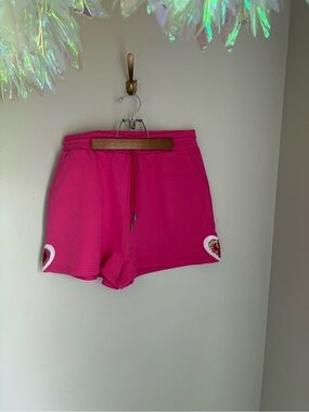 Queen of‎ Sparkles Valentines Heart Sweat Shorts Size Large